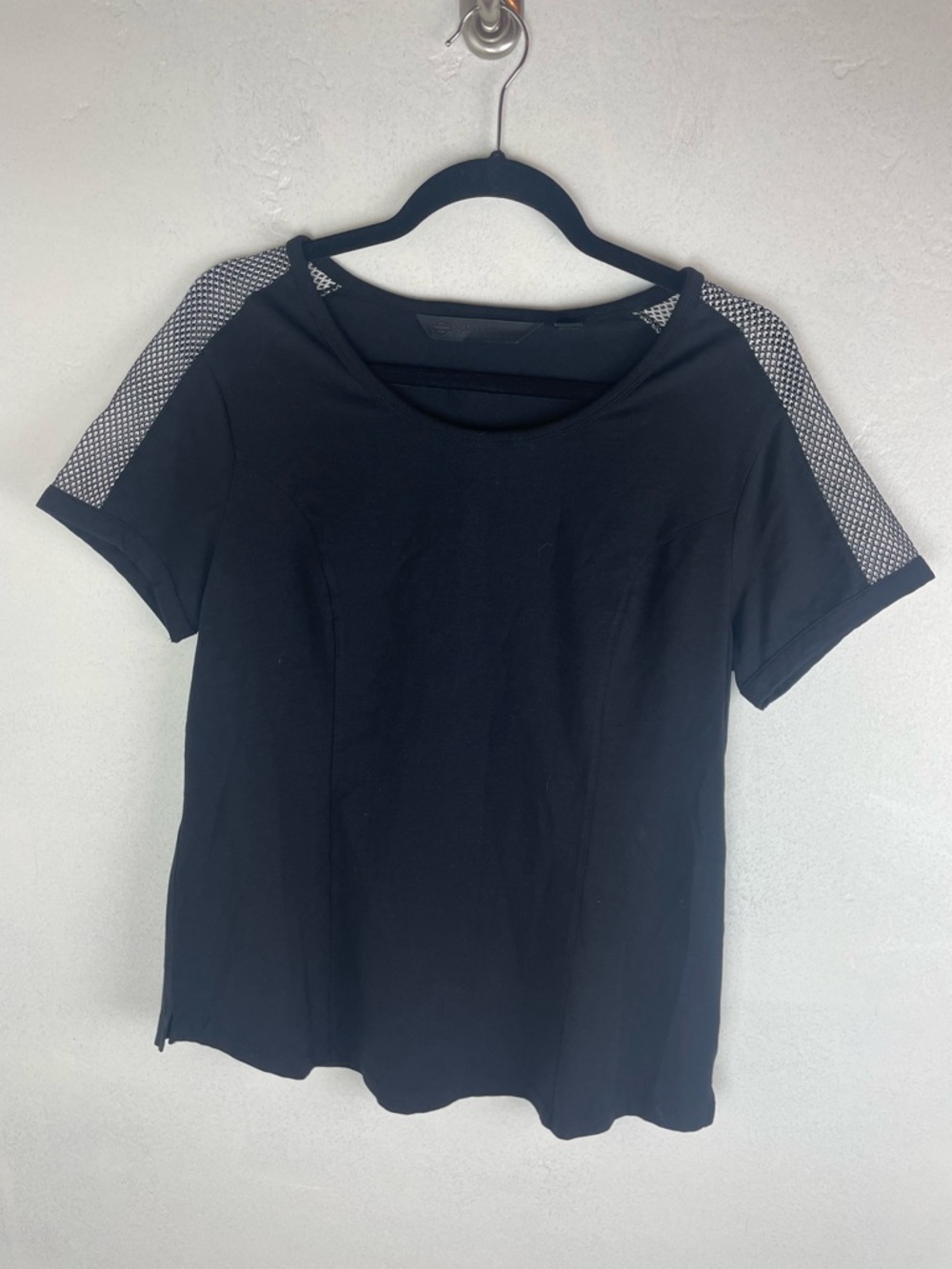 Harley-Davidson Black Short Sleeve Tee with Mesh Shoulder Panels